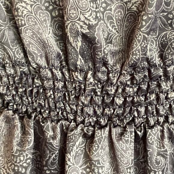 To The Max Black Grey Paisley Chiffon Dress Sz SMALL Lace Regency Whimsygoth - Picture 8 of 11